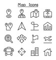 map icon in thin line style vector image