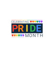 celebrating pride month with a heart rainbow vector image
