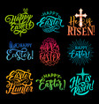 set happy easter vector image vector image