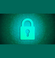 digital security lock on binary background vector image