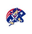 female american minuteman holding flag retro vector image