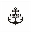 simple silhouette anchor logo design for boat vector image