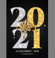 2021 new year gold logo happy premium banner eve vector image vector image