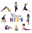 yoga for kids asanas poses set vector image