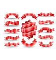red ribbon banners collection vector image vector image