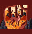 colorful portrait beautiful red deer stag vector image