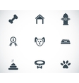 black dog icons set vector image vector image
