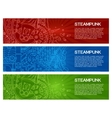 steampunk doodle banner headers vector image