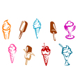 ice cream snacks set vector image