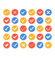 check and cross marks icons - set web elements vector image