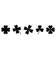 four leaf clover black icons vector image
