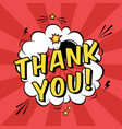 colorful pop art with thank you text decorative vector image