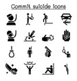 commit suicide icon set vector image