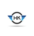 initial letter hk logo template design vector image