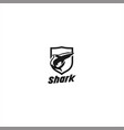 simple emblem shark logo design template vector image