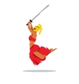woman warrior cartoon vector image