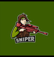 red sniper mascot logo team man vector image vector image