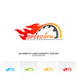 speed logo design fast speedometer vector image