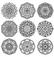 indian meditation mandala patterns set vector image vector image