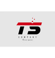 ts t s alphabet letter logo combination in red vector image
