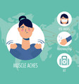 woman with coronavirus symptoms and prevention vector image