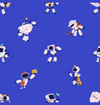 cute robots seamless kids pattern android vector image vector image