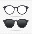 glasses set on transparent background vector image vector image