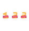1 2 3 year anniversary banner celebrate icon logo vector image vector image