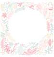 multicolored filigree ornament circle frame sketch vector image