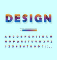 paper cut out 3d alphabet modern design font vector image