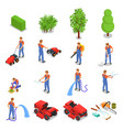 professional gardening isometric set vector image