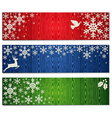christmas snowflakes banner backgrounds set vector image