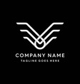 futuristic modern metallic wing logo vector image vector image