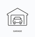 garage flat line icon outline vector image