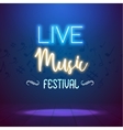 neon live music concert acoustic party poster vector image vector image