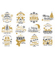set of merry christmas and 2022 happy new year vector image vector image