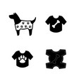 dog clothes icons in a jacket with paws vector image
