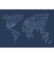 triangle polygonal style world map on dark vector image vector image