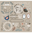 birds twigs and flowers vector image