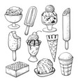 ice cream sketch set for shop or cafe decor vector image vector image