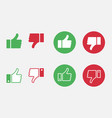 like and dislike icon set thumbs up vector image