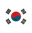 true proportions south korea flag with texture vector image