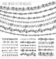 winter garland christmas doodle setblack vector image vector image