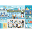 airport infographic set vector image vector image