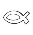 hand-drawn icon fish isolated on white background vector image
