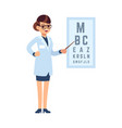oculist doctor cartoon character stands vector image vector image