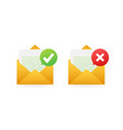 two envelope with approved and rejected letters vector image