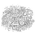 cartoon hand drawn doodle happy halloween vector image