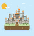 magic fantasy castle - flat style vector image