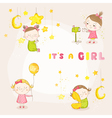 set of cute baby girl - for shower vector image